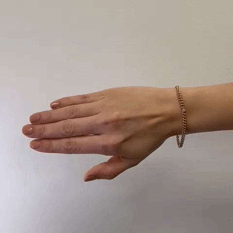 Mini Cuban Link Bracelet with Single Diamond (0.06 ct.) in 14K Gold