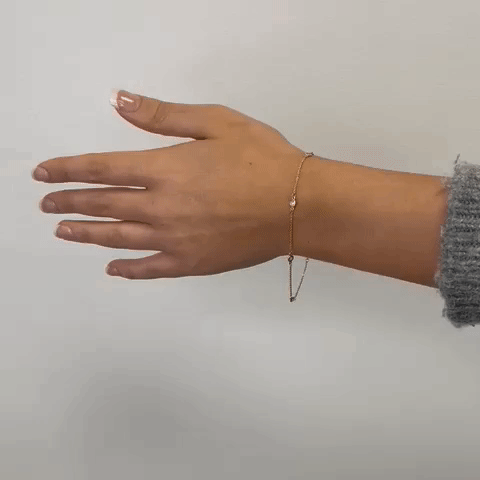 5 Stone Diamond By The Yard Bracelet (0.36 ct.) Bezel Set in 14K Gold