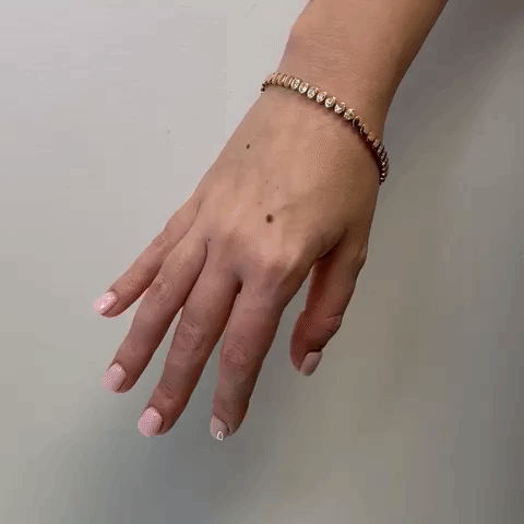 Fancy Oval Bracelet With Oval Shape Diamonds (0.88 ct.) in 14K Gold