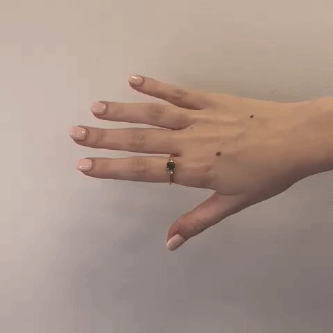 Princess Cut Emerald & Princess Cut Diamond Ring (1.00 ct.) 4-Prongs Setting in 14K Gold