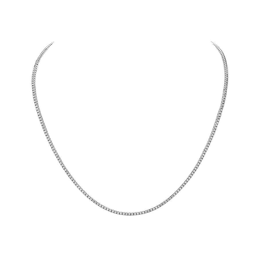 Diamond Tennis Necklace (7.50 ct.) 2.2 mm 4-Prongs Setting in 14K Gold