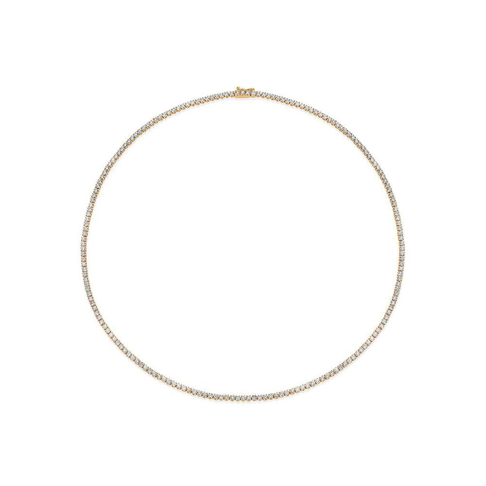 Diamond Tennis Necklace (5.50 ct.) 2 mm 4-Prongs Setting in 14K Gold