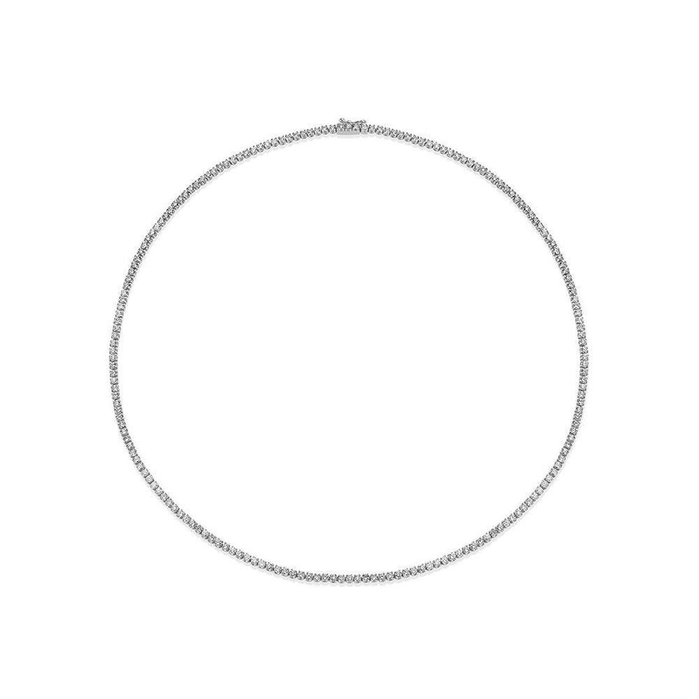 Diamond Tennis Necklace (4.50 ct.) 1.7 mm 4-Prongs Setting in 14K Gold