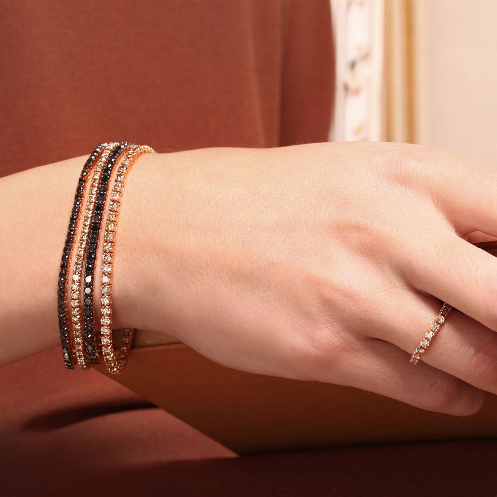 Black Diamond Tennis Bracelet (6.00 ct.) 3 mm 4-Prongs Setting 14K Gold