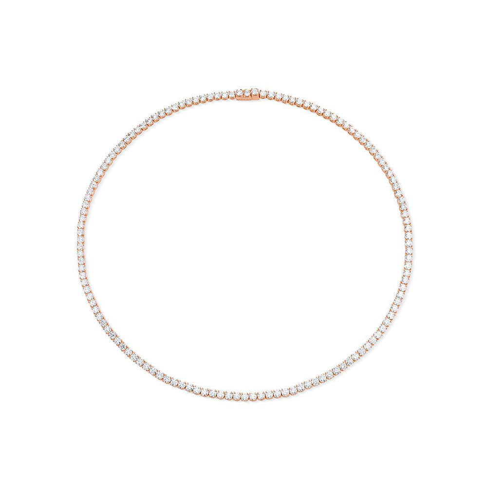 Diamond Tennis Necklace (12.50 ct.) 3 mm 4-Prongs Setting in 14K Gold