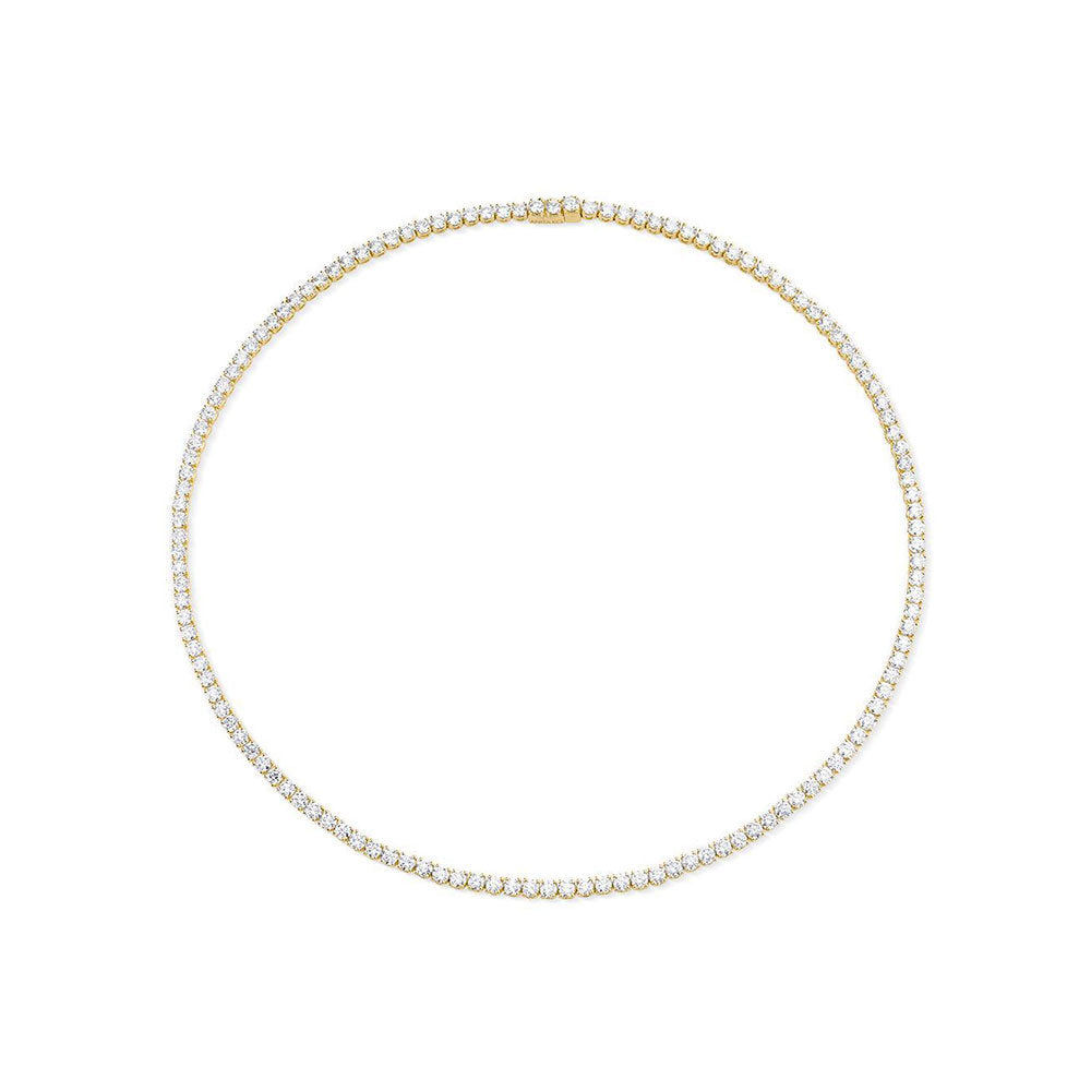 Diamond Tennis Necklace (12.50 ct.) 3 mm 4-Prongs Setting in 14K Gold