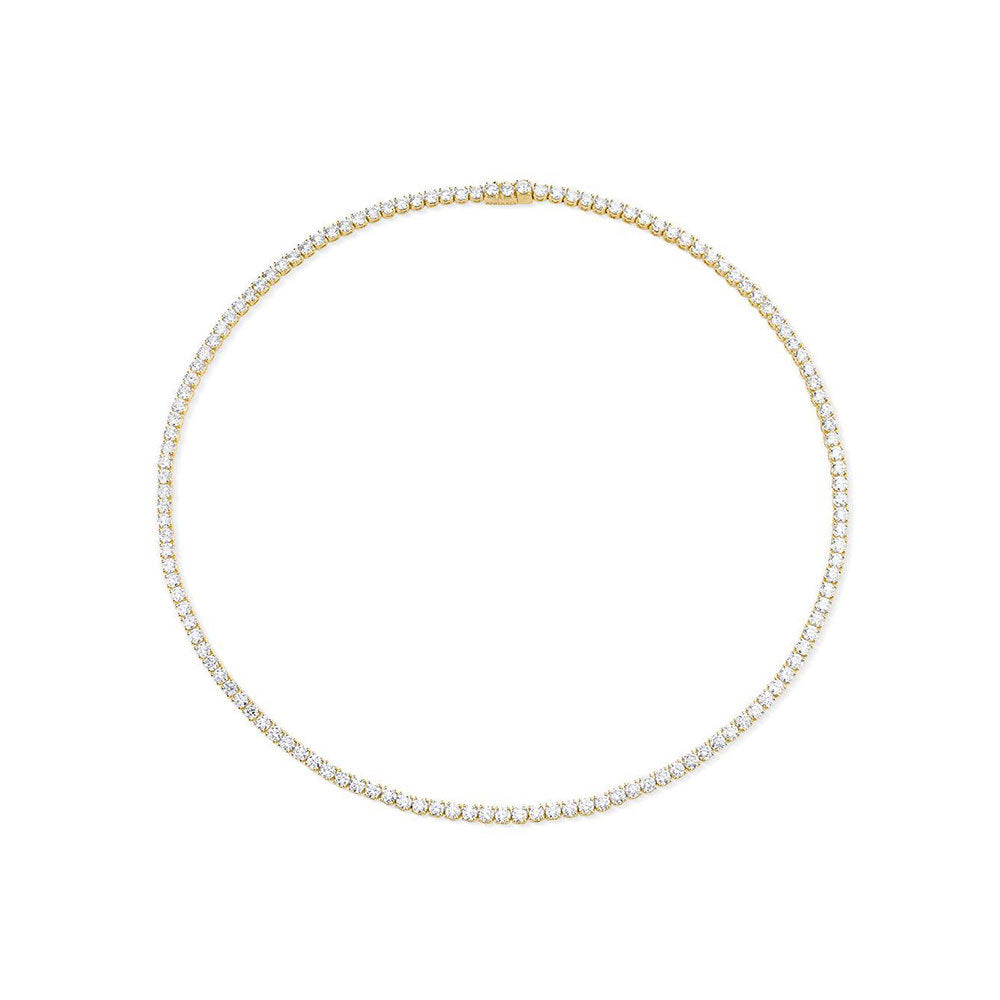 Diamonds Tennis Necklace ( 20.50 ct.) 3.8 mm 4-Prongs Setting in 14K Gold